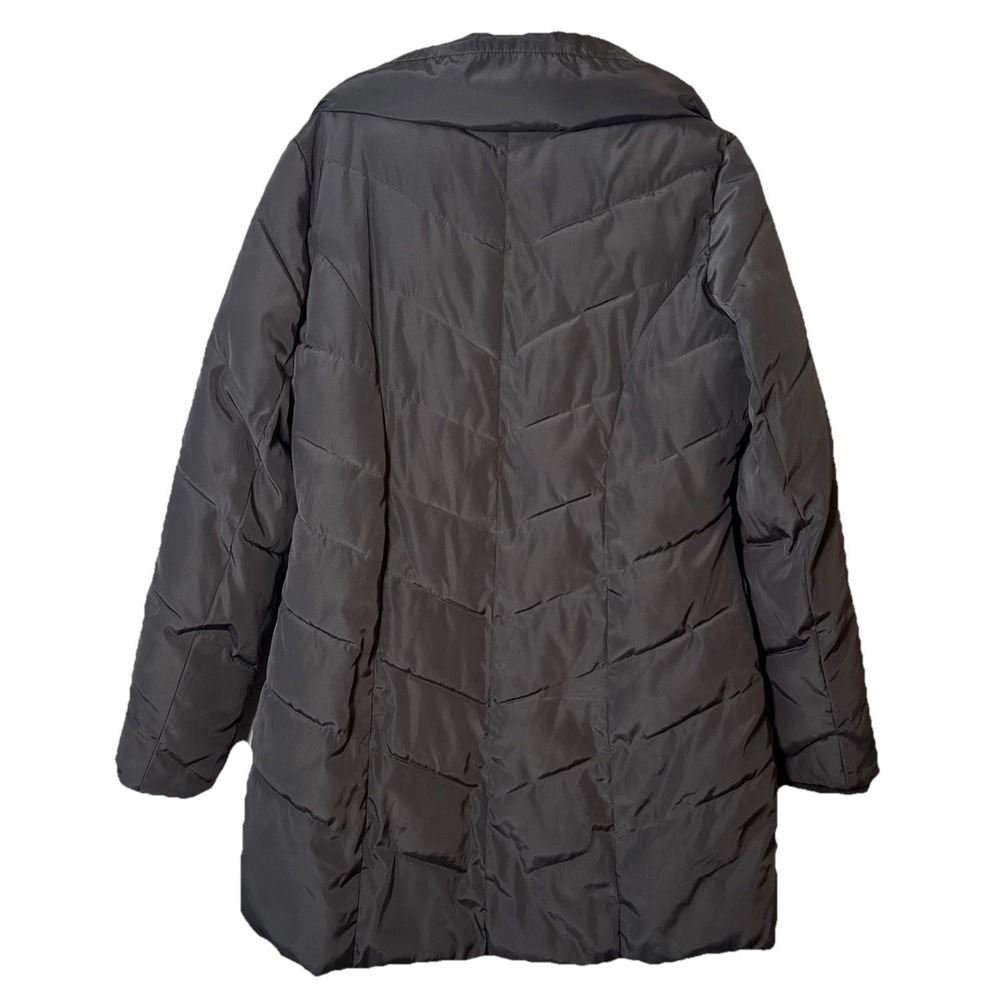 Steve Madden Women's Black‎ Mid Length Puffer Coat Jacket Medium Pillow Collar - Picture 8 of 8